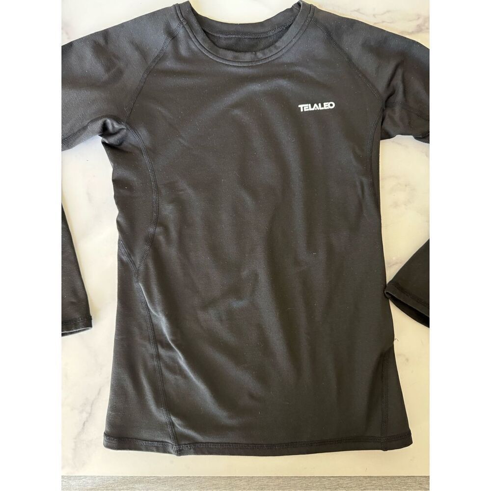 Telaleo boys M black base layer long sleeve winter ski basics essentials